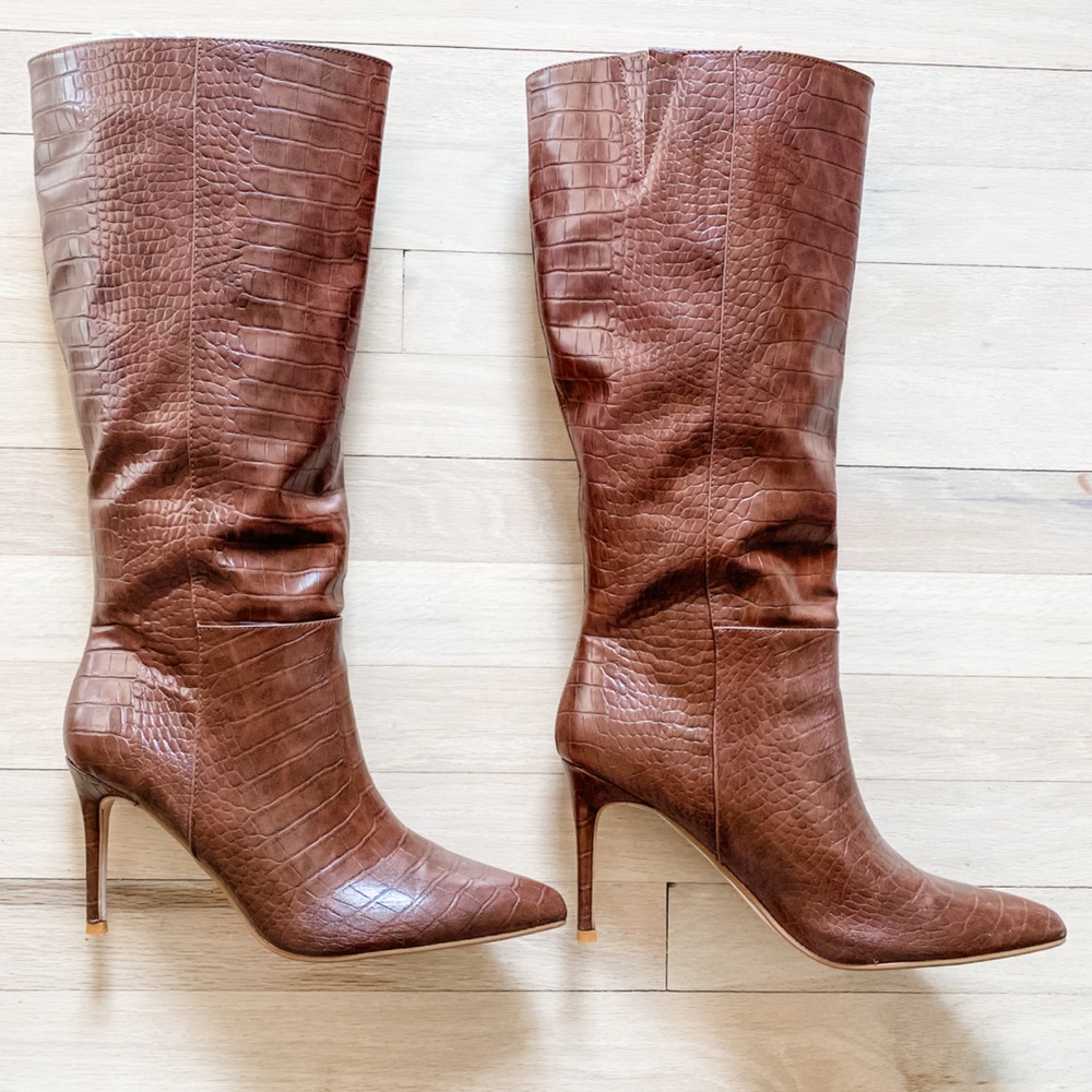 Coconuts by Matisse Alina Heeled Brown Croc Boot
